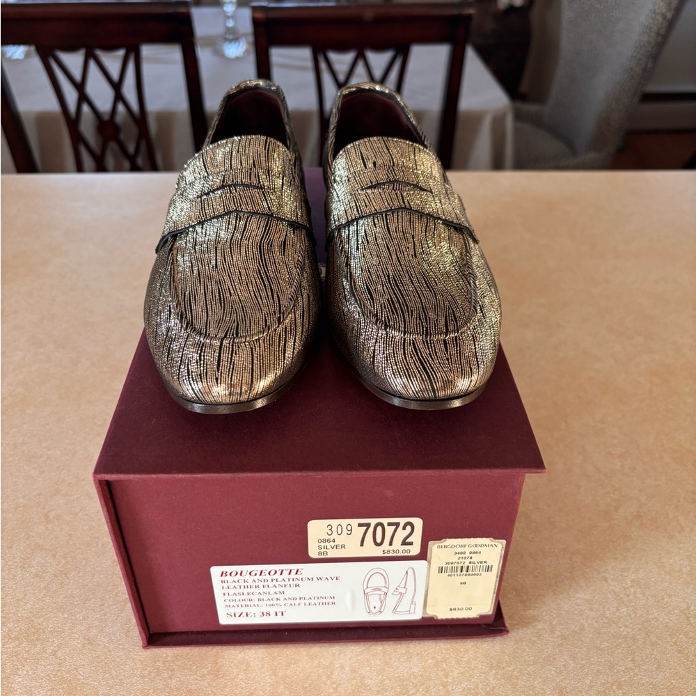 Metallic Silver Women's Slip-On Loafers